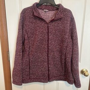 Talbots Burgundy Zip-Up Cardigan